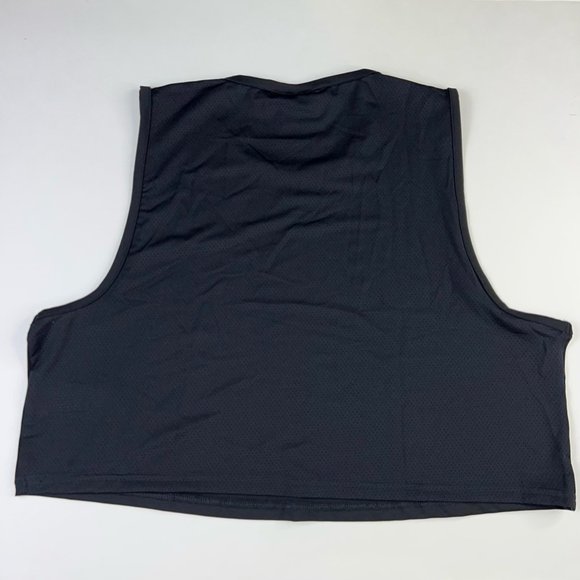 Gymshark Womens Training Crop Tank Top Black Crew Neck Mesh Back Stretch M New - Picture 4 of 10